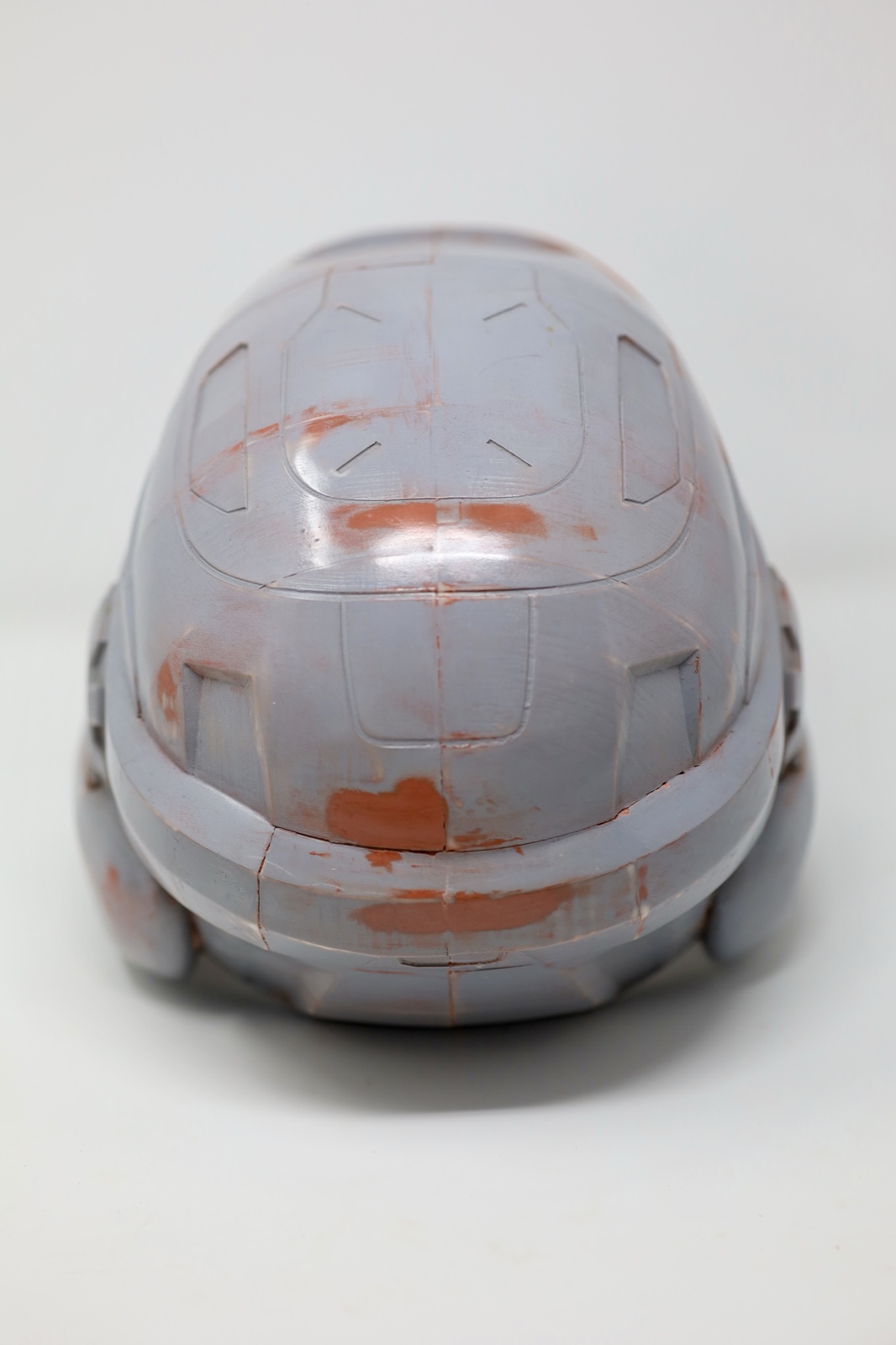 Back view of the 3D-printed trooper helmet shell